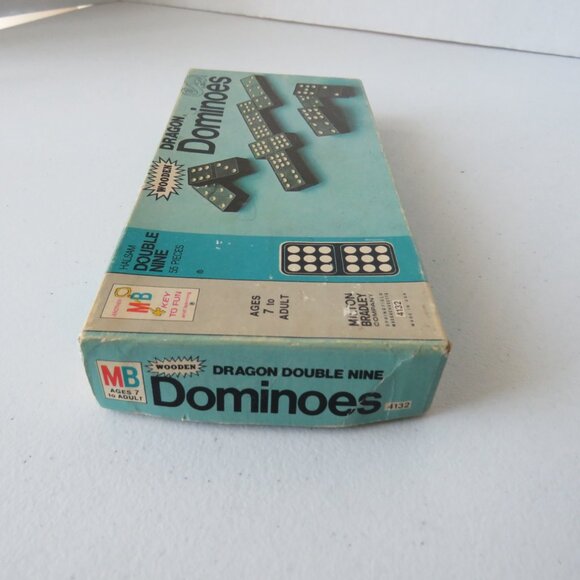 Milton Bradley Vintage Wooden Dominoes 1970 Complete Set 55 Pieces Halsam Dragon - Picture 4 of 11